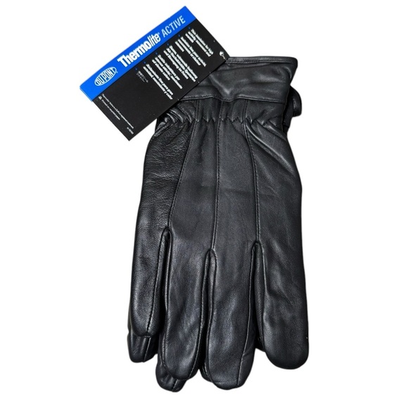 NWT DuPont Thermolite Active Black Leather Gloves Men's Black Lined - Size XL - Picture 2 of 6